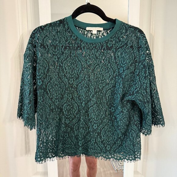 Jonathan Simkhai Lace Blouse Size Small Color Green - Picture 2 of 5